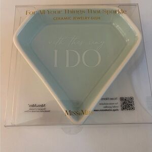 Miss to Mrs Ceramic Jewelry Dish - Diamond Tray